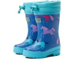 Hatley Kids Prancing Horses Sherpa Lined Rain Boots (Toddler/Little Kid/Big Kid))